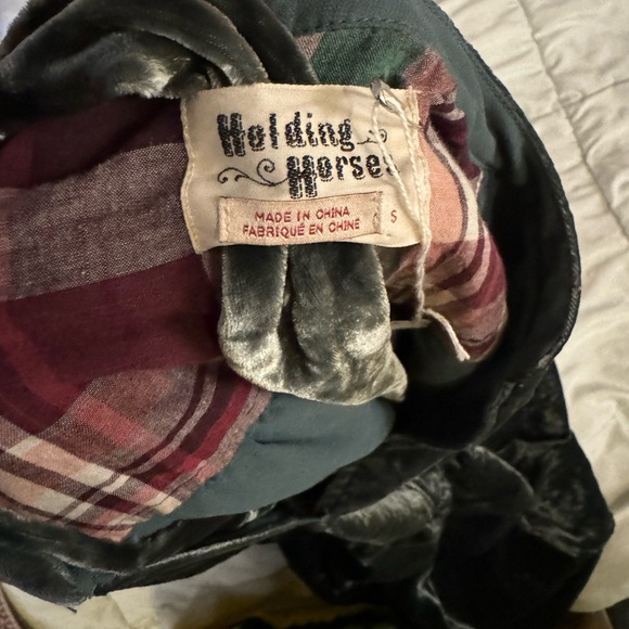 Anthropologie Holding Horses Pullover Green Velvet dress size small - Picture 6 of 9